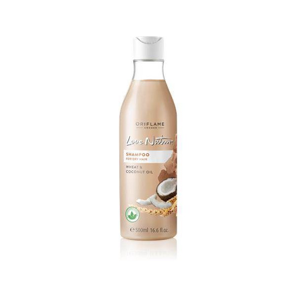 Šampon pro suché vlasy s pšenicí a kokosovým olejem Love Nature - maxi balení 500 ml